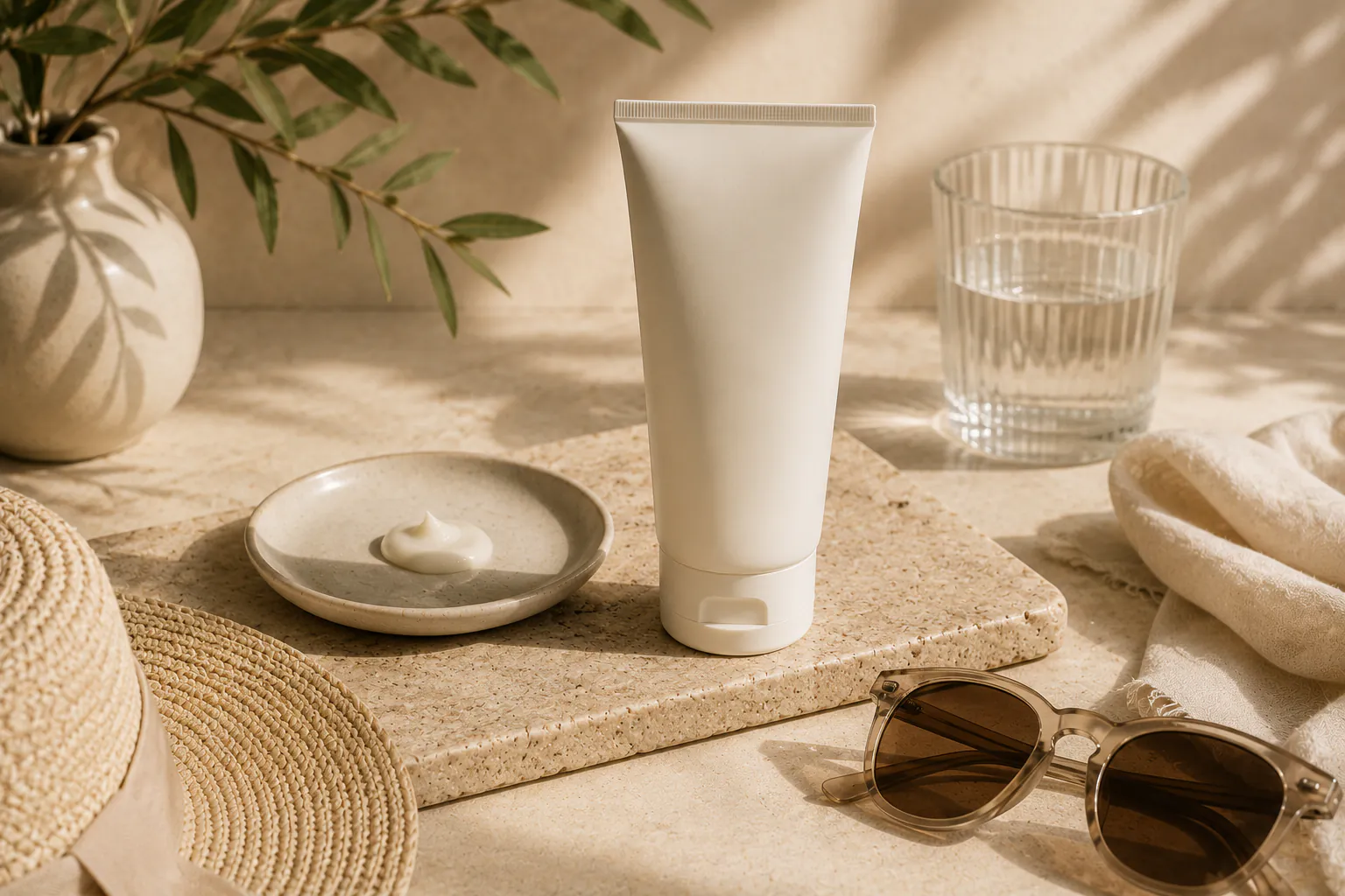 Daytime sunscreen products arranged with SPF notes.