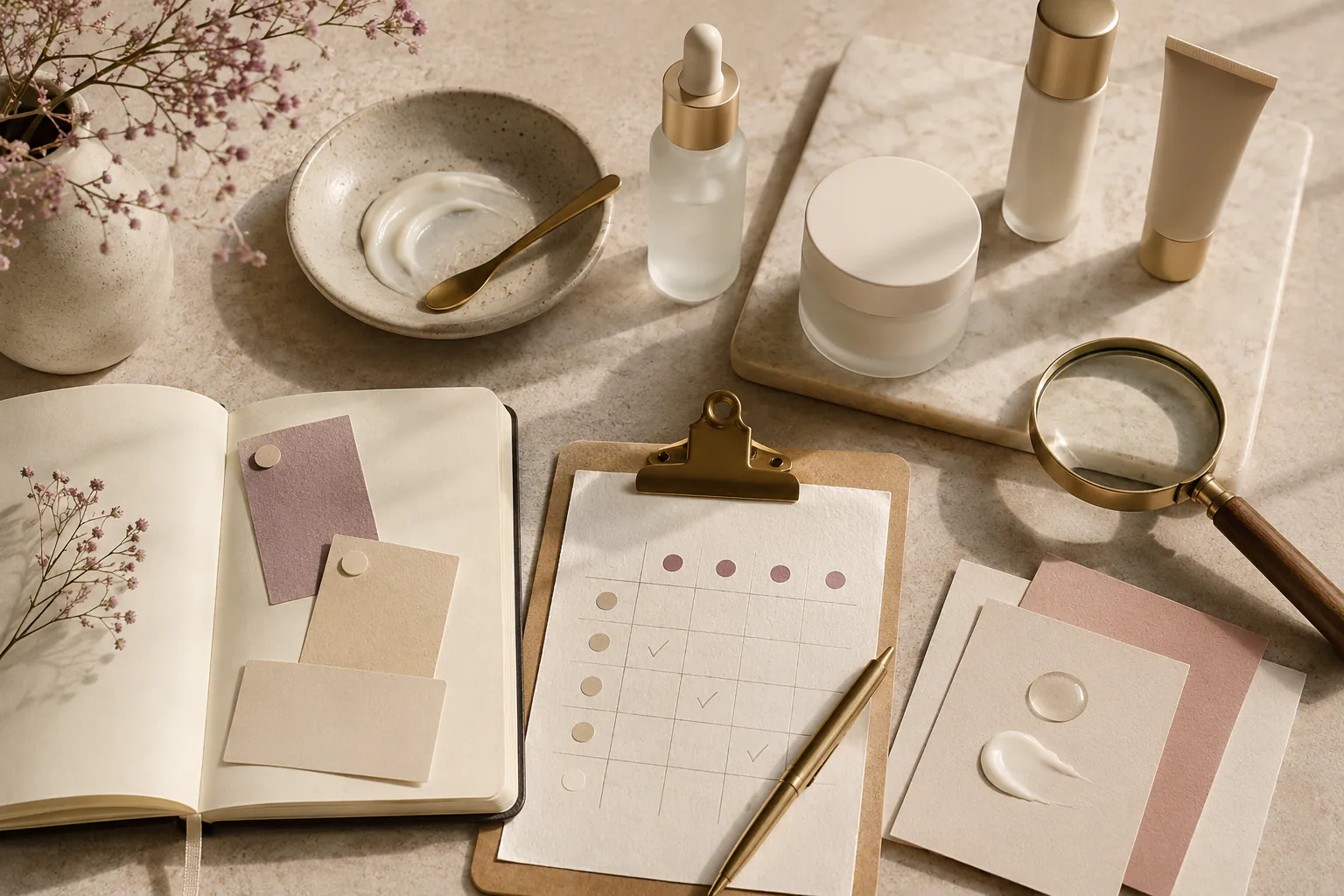 Editorial beauty workspace used to evaluate recommendation quality.
